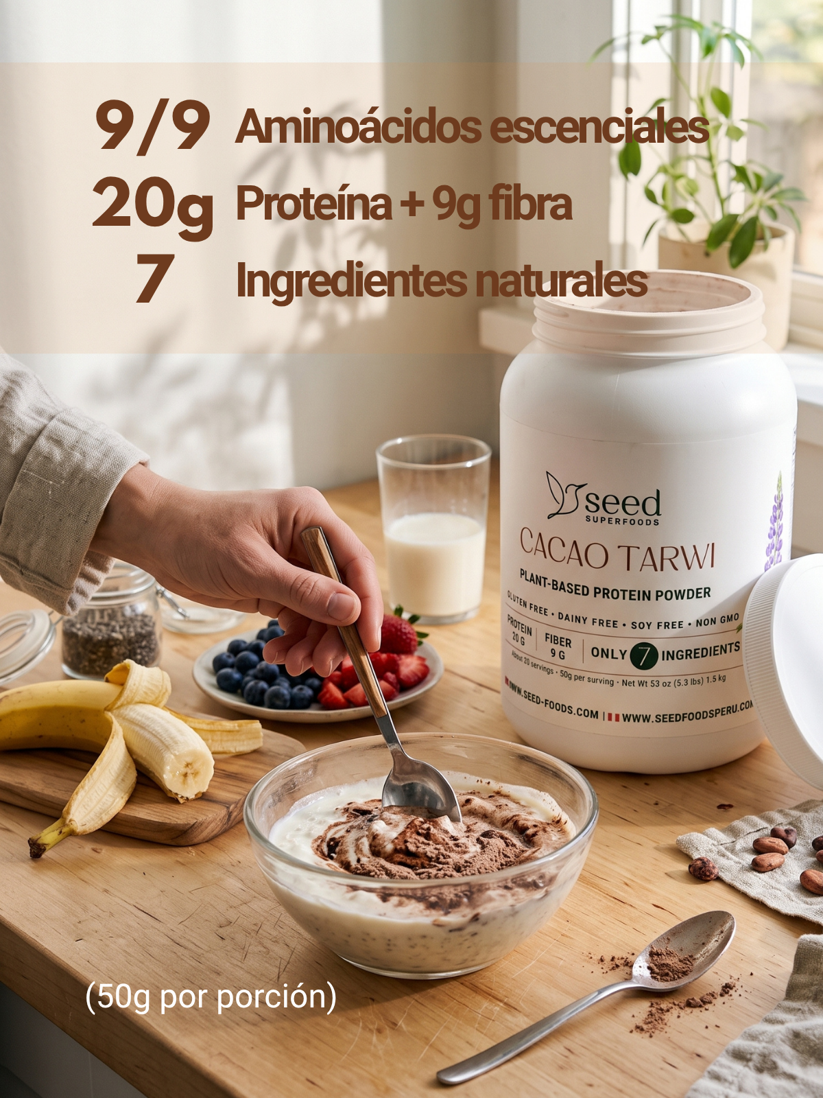 BLEND TARWI CACAO 1.5kg | 7 INGREDIENTES | SIN LACTOSA | SIN RELLENOS