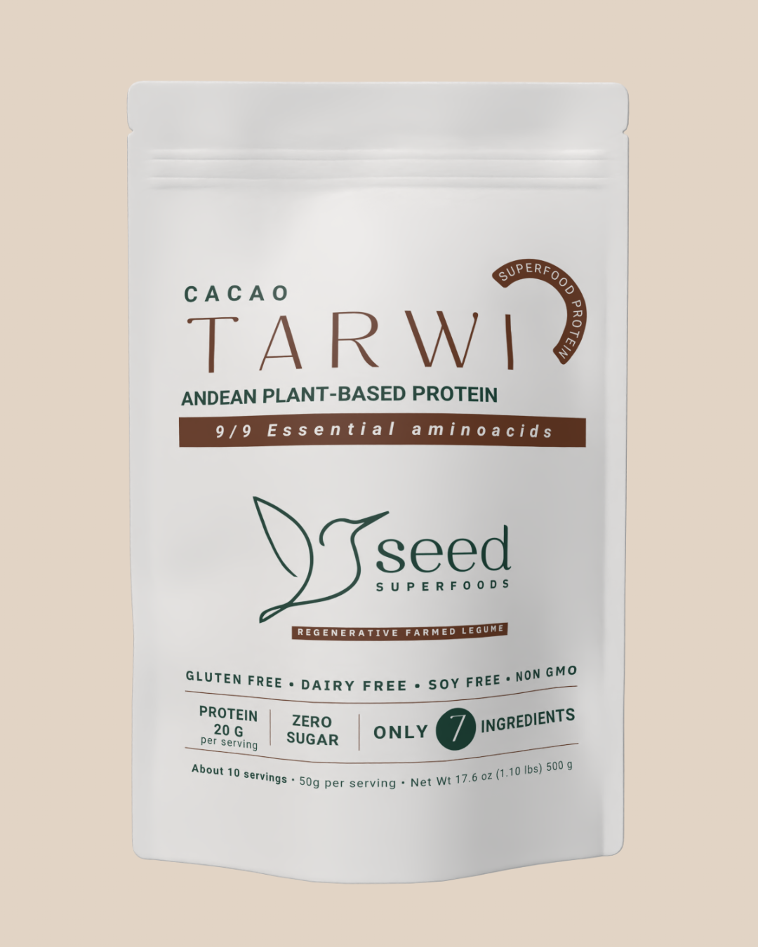 BLEND DE TARWI CACAO 500G | 7 INGREDIENTES | SIN LACTOSA | SIN RELLENOS