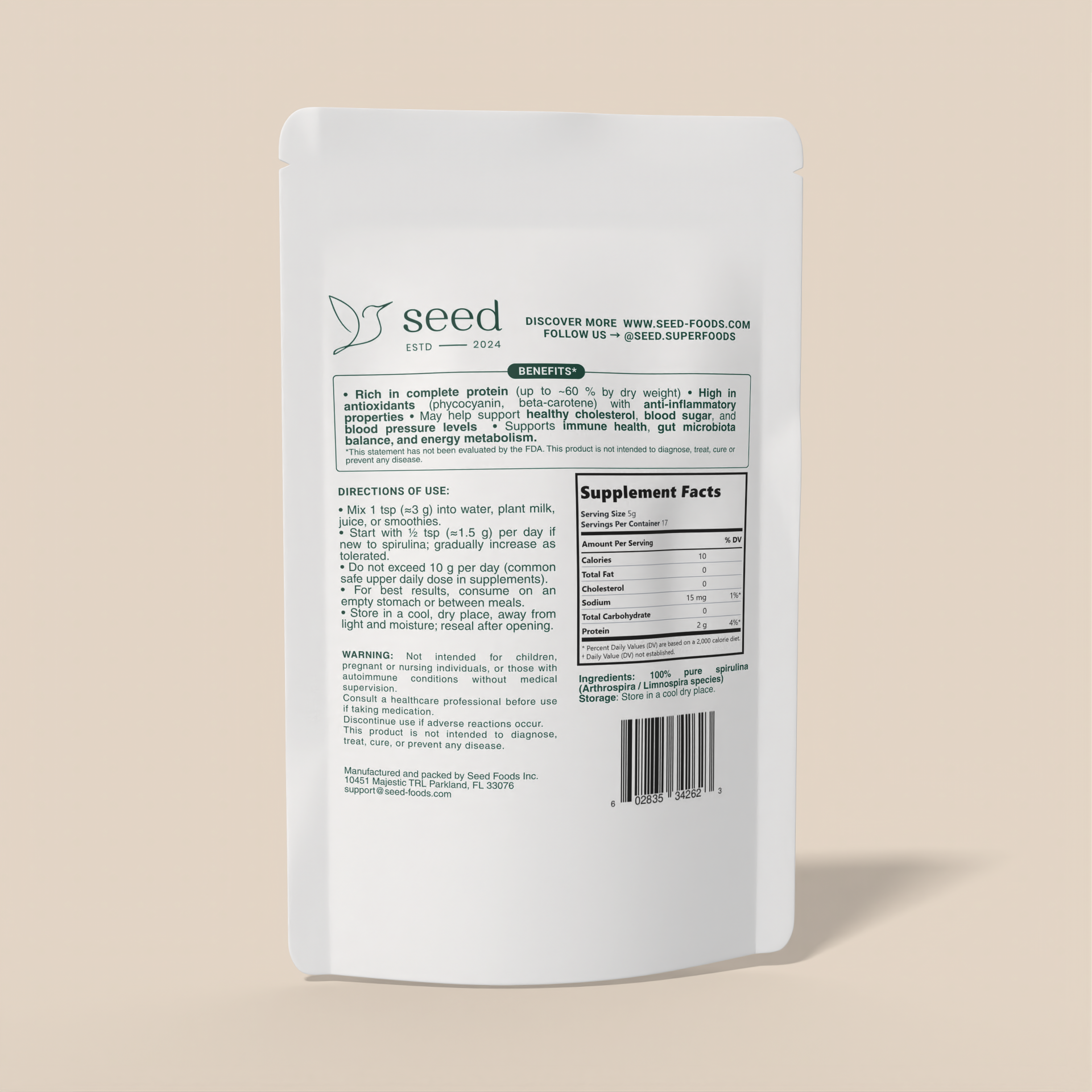ESPIRULINA VERDE | POLVO DETOX Y ENERGÍA NATURAL | 85g