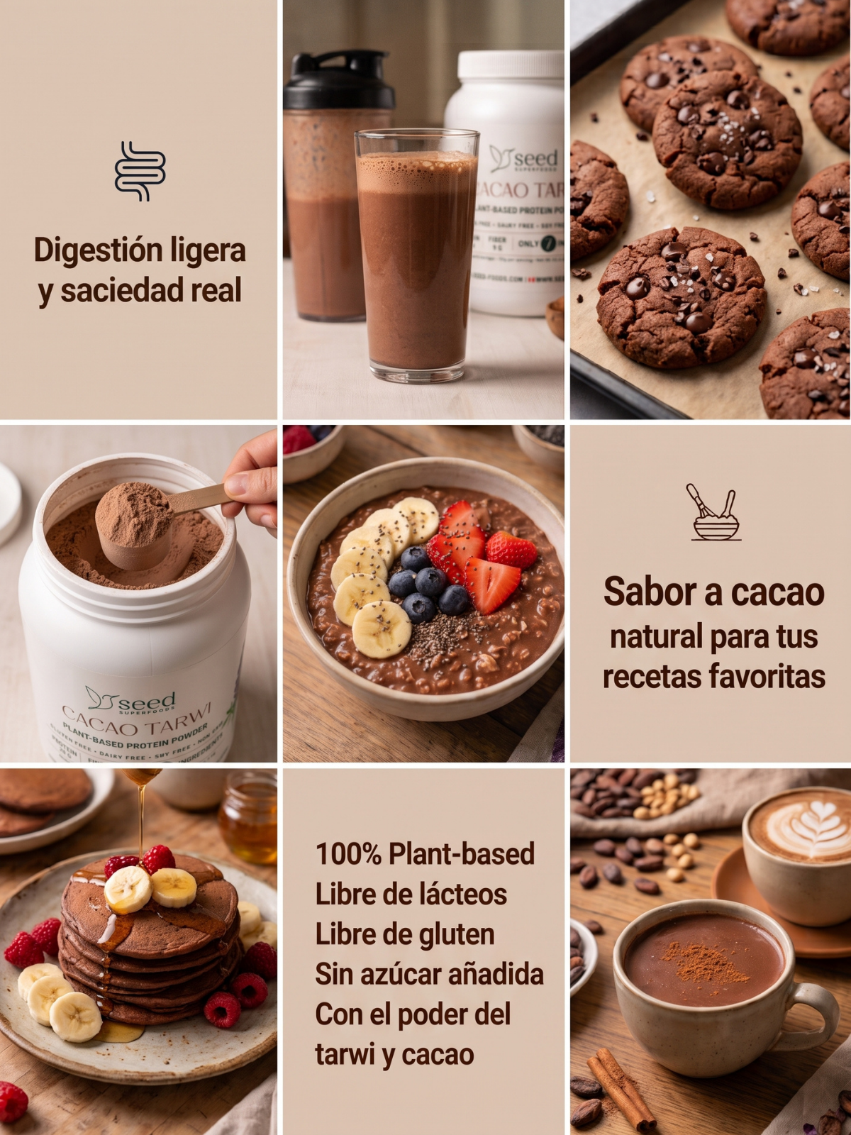 BLEND TARWI CACAO 1.5kg | 7 INGREDIENTES | SIN LACTOSA | SIN RELLENOS